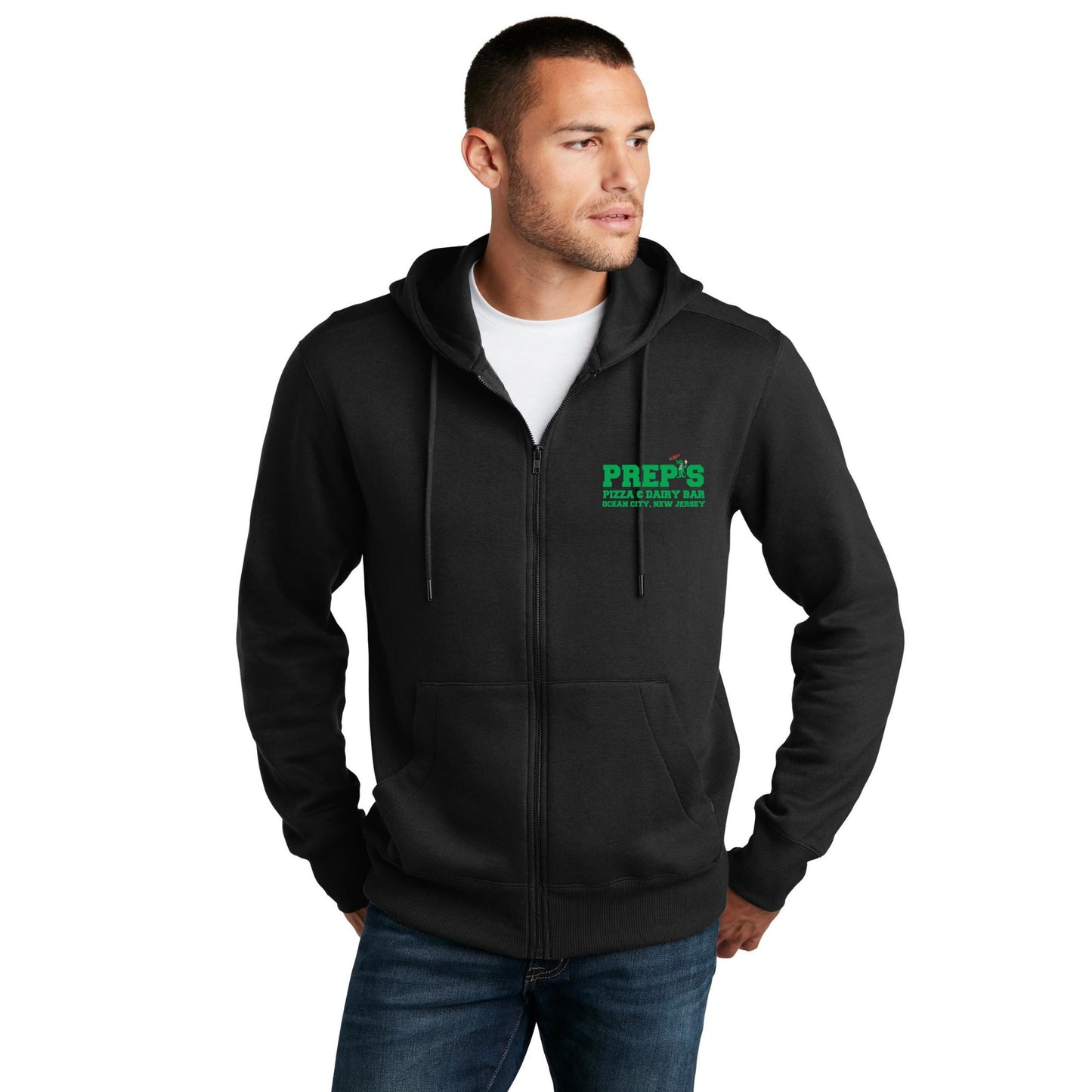 Black Zip Up Hoodie-Men Sizing