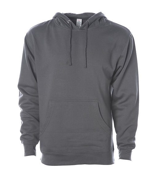 CHARCOAL and ORANGE MIDWEIGHT HOODED PULLOVER-Men's Sizing